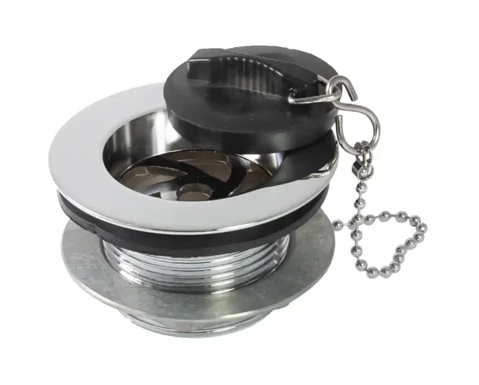 PEERLESS Bath Waste Solid Tail 1.1/2″ Tubby (metal backnut, poly plug, chain & hook) – Chrome