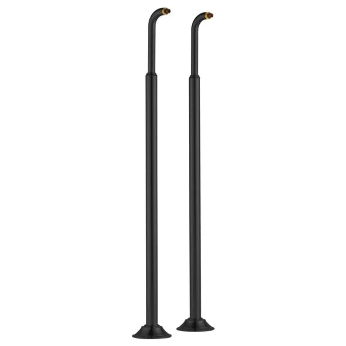 Riser Traditional Floor Mount Tub Filler 38 Inch 3-1/2 Inch Matte Black Brass
