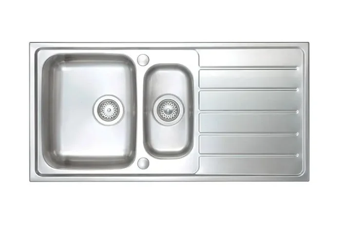 River range – Clun Brushed Steel Sink – One and half bowl 1000mm x 500mm