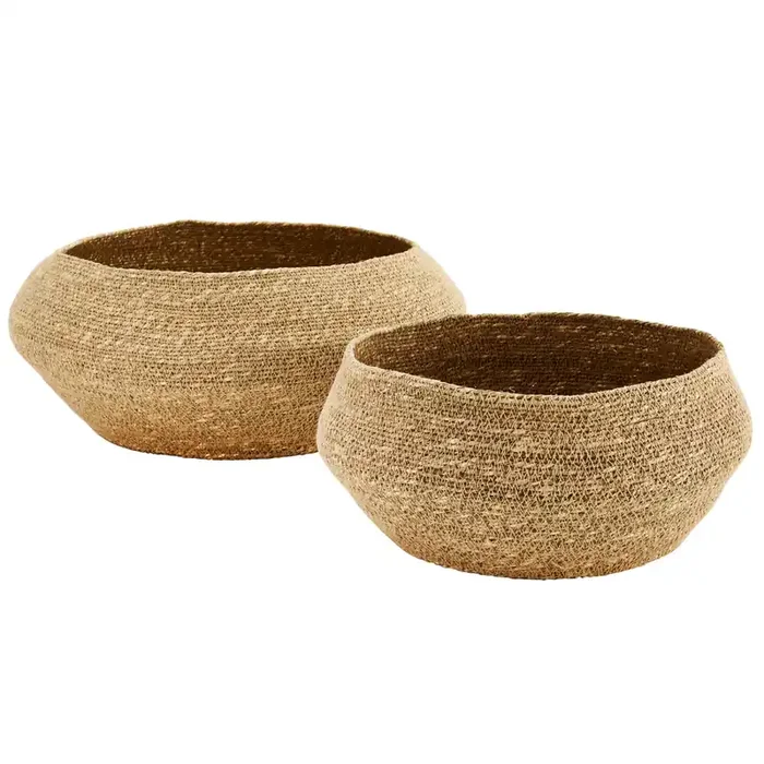 Seagrass baskets With Stitching set of two