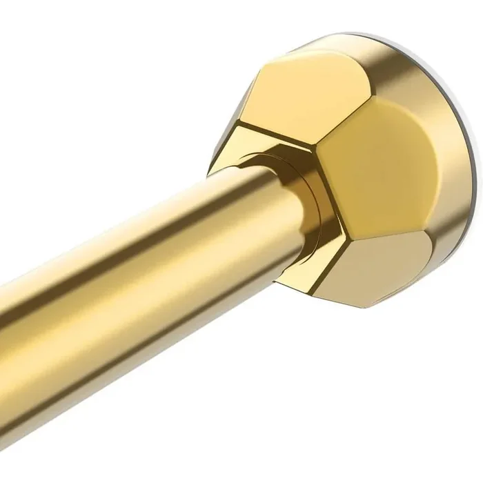 Shower Curtain Rod – 26-40 in. Adjustable Tension Curtain Rod, Stainless Steel, for Bathroom, Easy to Install Gold