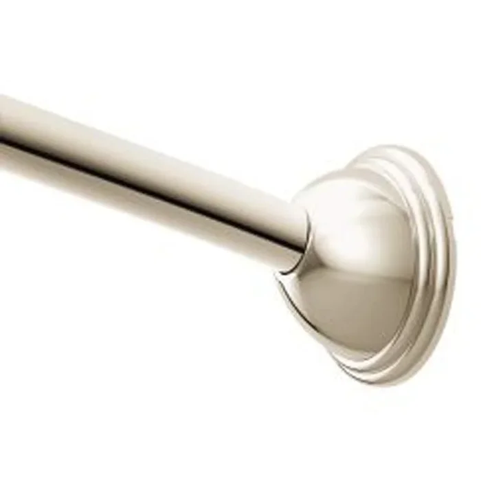 Shower Rod Adjustable Length Curved Polished Nickel 54-72 Inch 304 Stainless Steel