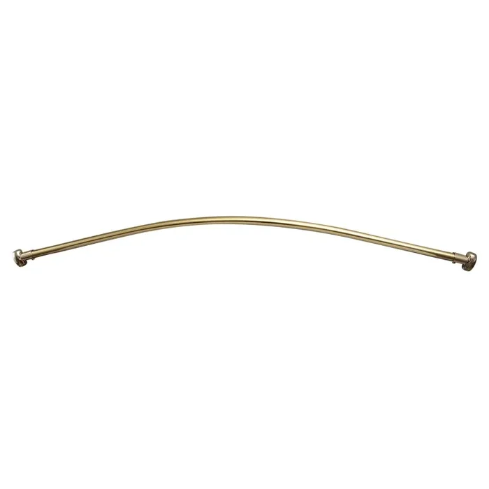 Shower Rod Curved with Flange Polished Brass 66 Inch Brass