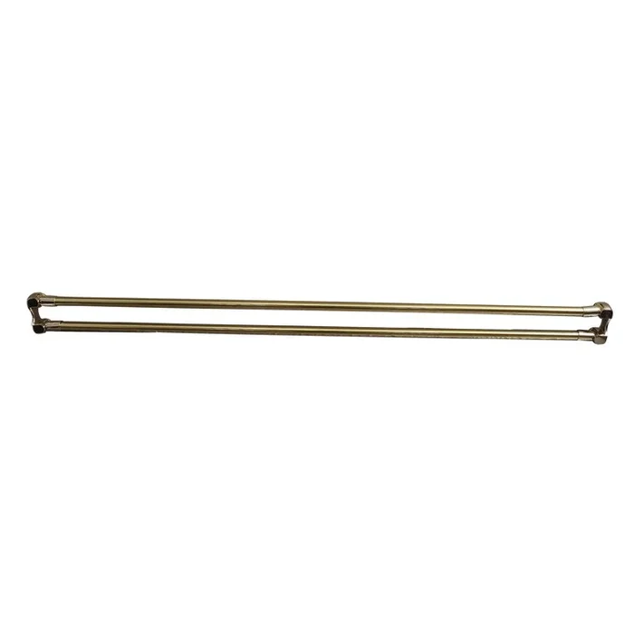Shower Rod Straight Double with Flanges Polished Brass 66 Inch Brass