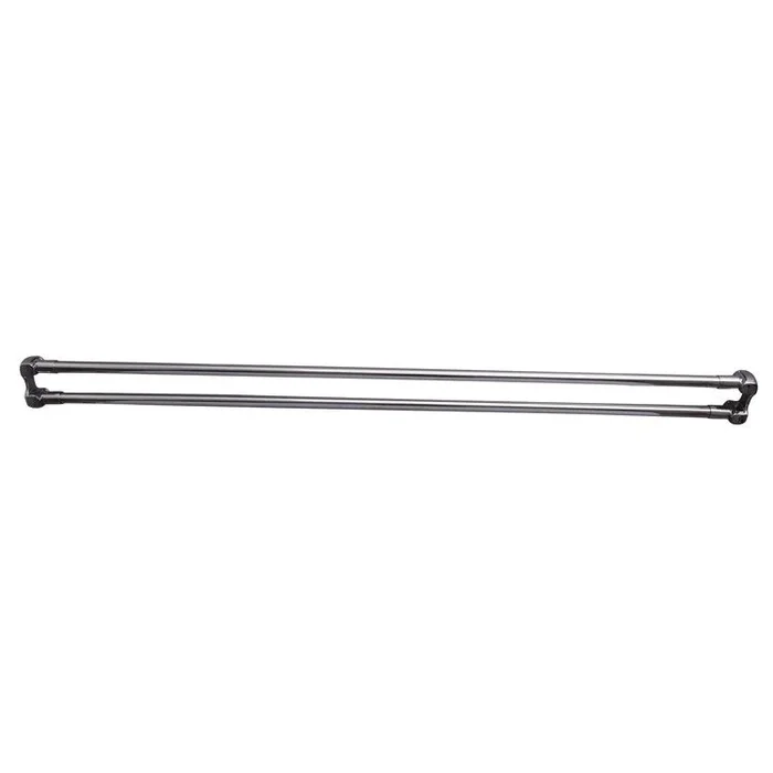 Shower Rod Straight Double with Flanges Polished Chrome 48 Inch Brass