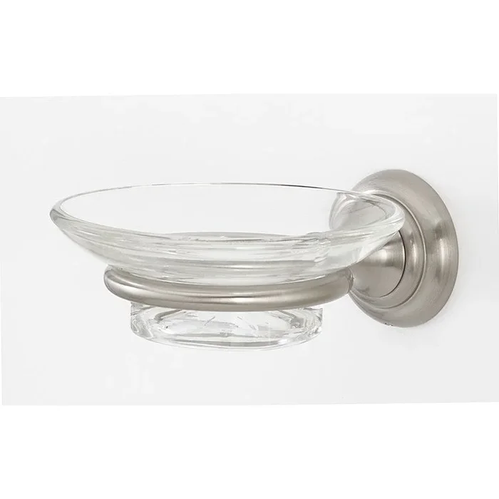 Soap Dish Charlie’s Bath Satin Nickel Concealed Wall Mount Round 4-1/2 x 4-5/16 x 2 Inch