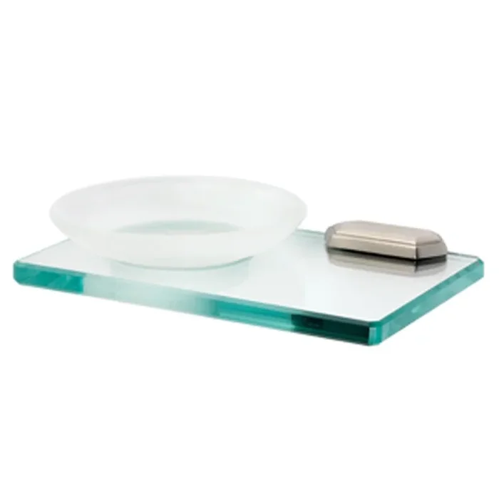 Soap Dish Nicole Bath Satin Nickel Concealed Wall Mount 4-5/8 x 6-3/4 Inch