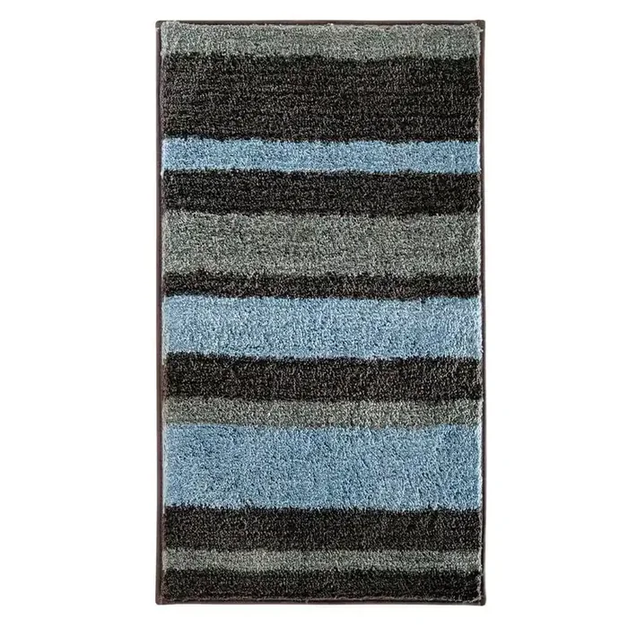 Stripz 34 in. x 21 in. Bath Rug in Mocha/Gray