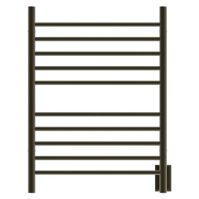 Towel Warmer Radiant 10 Bar Straight Hardwire/Plug-In 512 BTU 24 x 32 Inch Brushed Bronze 304 Stainless Steel