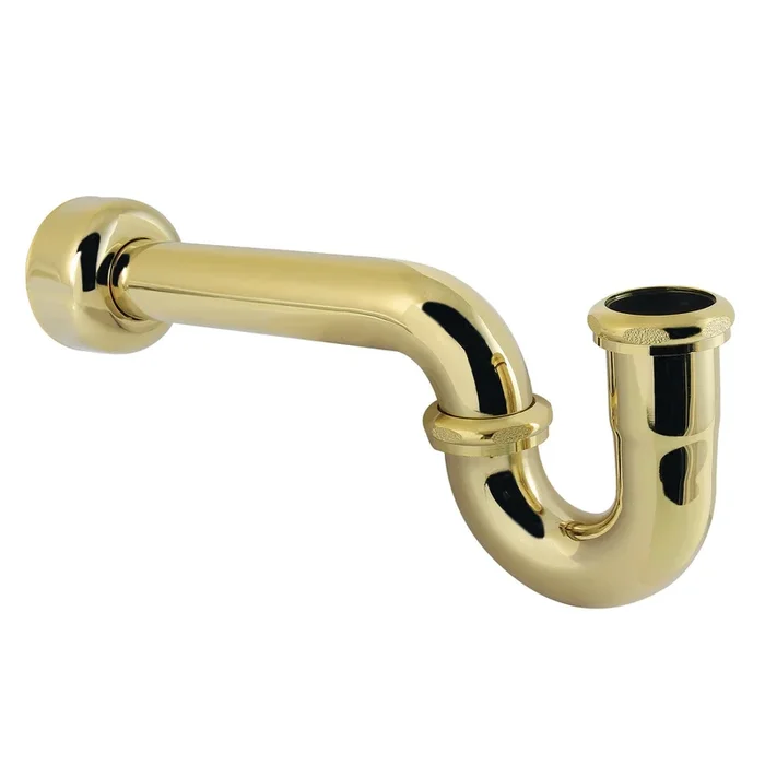 Trimscape CC4122 1-1/2 Inch Decor P-Trap with High Box Flange, 13-1/16 Inch Length, 18 Gauge, Polished Brass