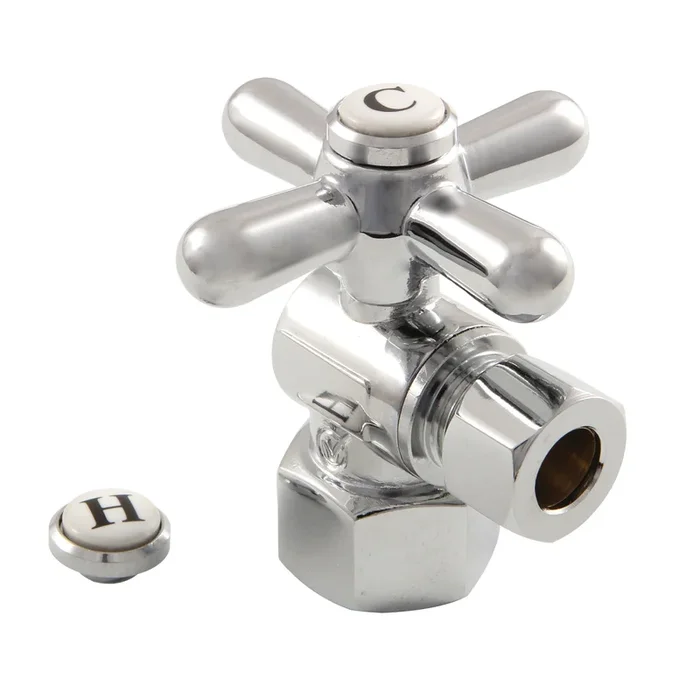 Vintage CC43101X 1/2-Inch FIP x 3/8-Inch O.D. Comp Quarter-Turn Angle Shut-Off Valve, Polished Chrome