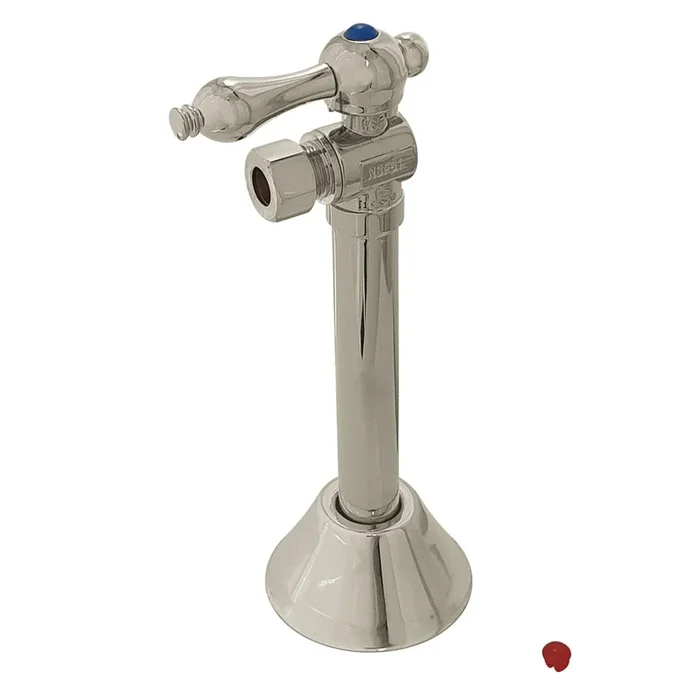 Vintage CC83208 1/2-Inch Sweat x 3/8-Inch O.D. Comp Angle Shut-Off Valve with 5-Inch Extension, Brushed Nickel