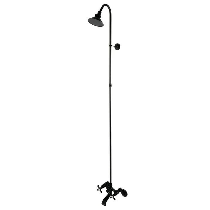 Vintage CCK2670 Two-Handle 2-Hole Wall Mount Clawfoot Tub Faucet Package with Shower Combo, Matte Black