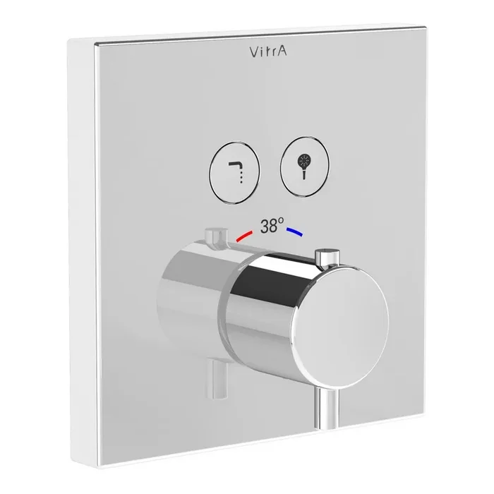 VitrA Aquacontrol Chrome Square Thermostatic Two Way Concealed Valve