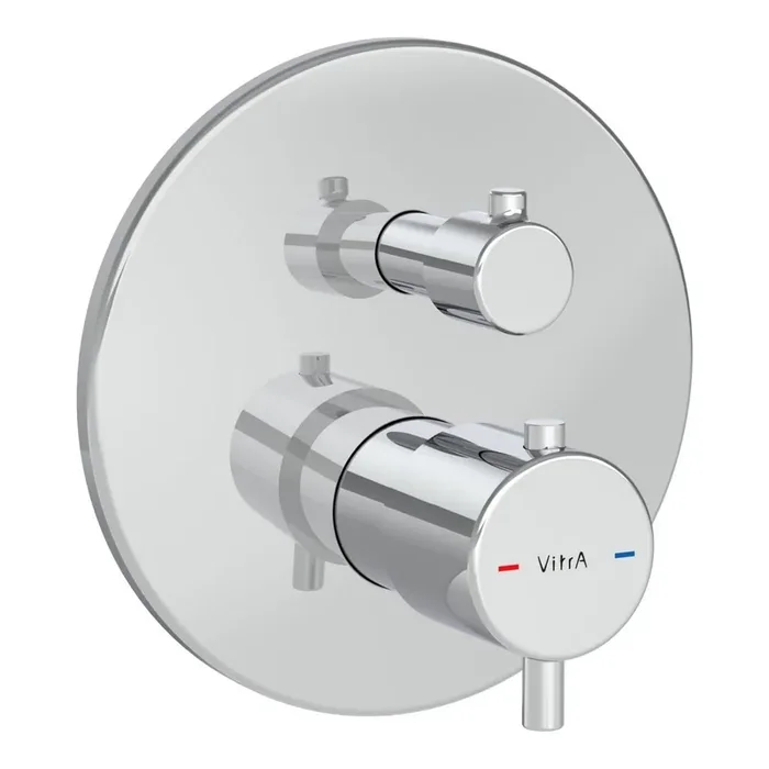VitrA Chrome Round Thermostatic Dual Outlet Shower Valve