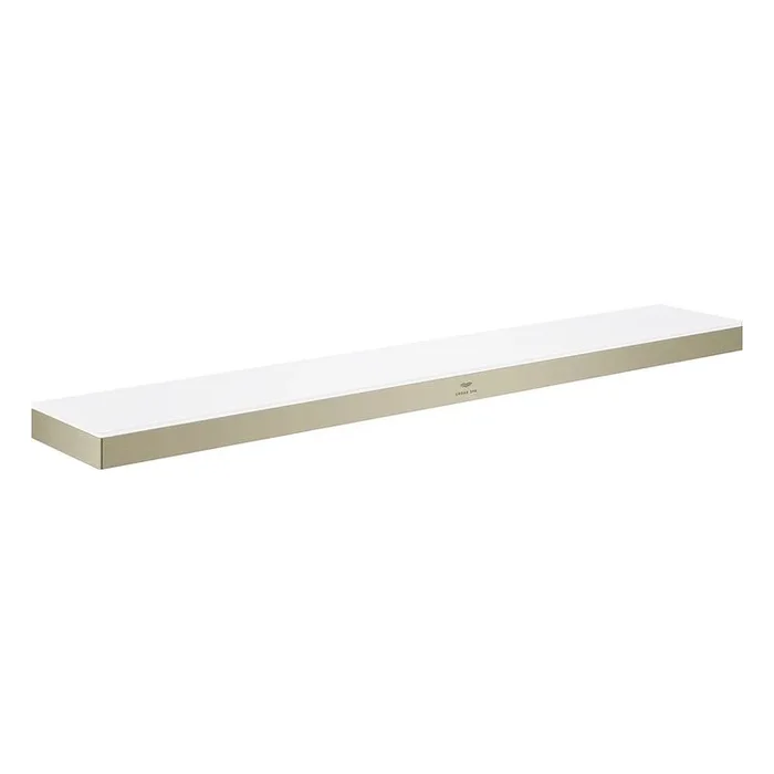 Wall Shelf Allure New Brushed Nickel 14-3/16 Inch Glass/Metal