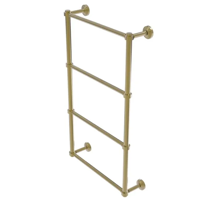 Waverly Place Collection 36 in. Wall Mounted 4 Tier Ladder Towel Bar with Dotted Detail in Unlacquered Brass