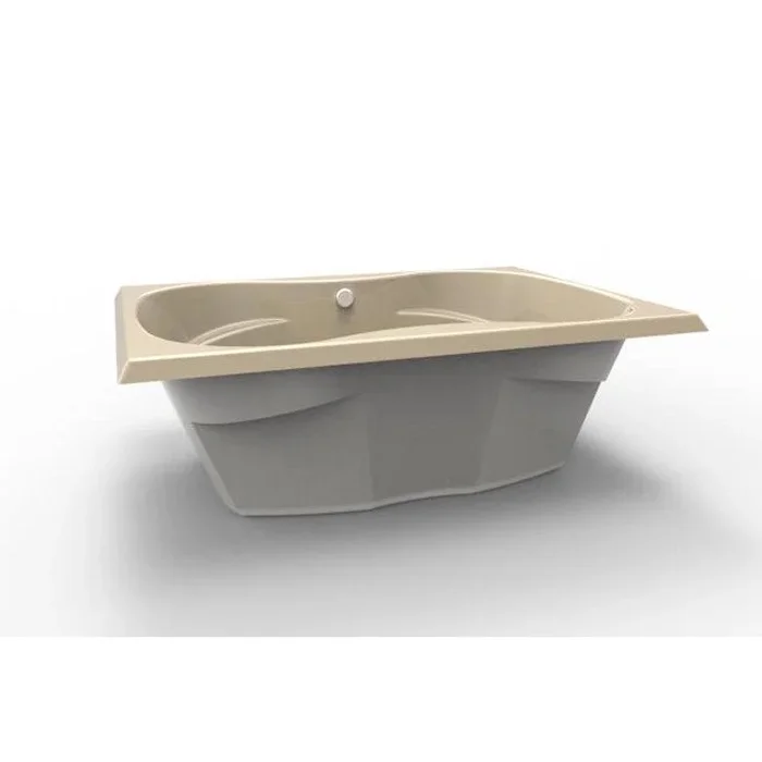Whirlpool Tub Studio Collection Studio 72 x 42 x 21 Inch Drop-In Side Center Drain Bone Rectangle