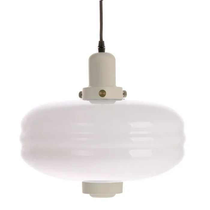 White Glass Pendant Lamp L Warm Grey